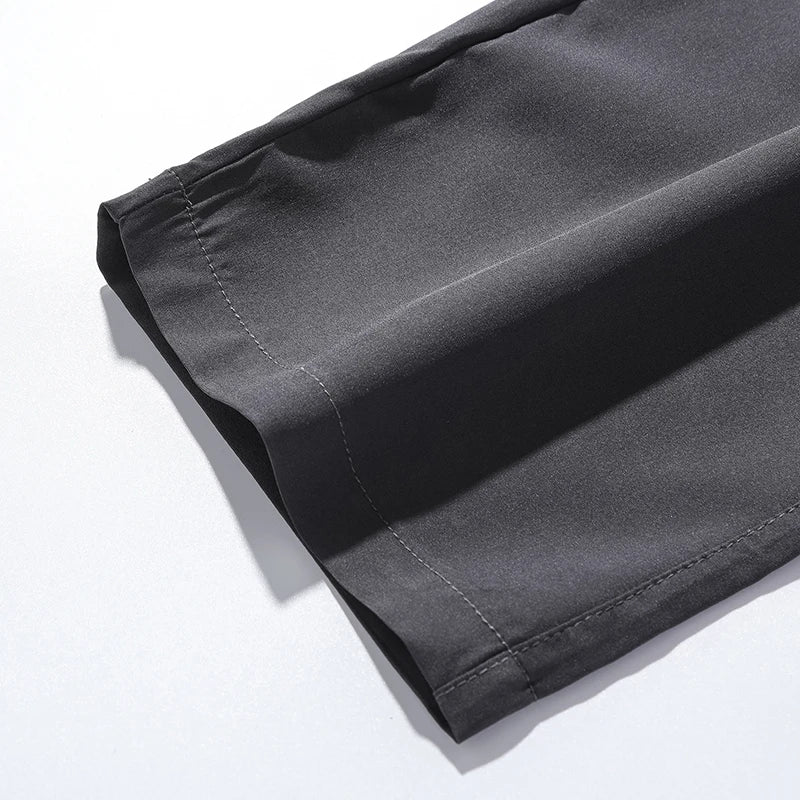 Veylora Breathable Men's Casual Pants Quick Dry Straight Elastic Waist Jogger Sweatpants Korean Classic Sport Trousers Plus Size 4XL 5XL