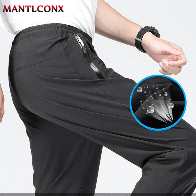 Veylora Breathable Men's Casual Pants Quick Dry Straight Elastic Waist Jogger Sweatpants Korean Classic Sport Trousers Plus Size 4XL 5XL