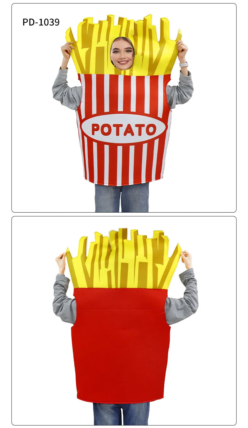 Veylora Festival Costumes Red Tomato Delicious Ketchup Costume Adult Boy Girl Funny Disguise Suit Yellow Halloween Cosplay Party Clothes