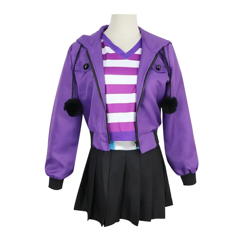Veylora Fate/Apocrypha Astolfo Cosplay Costume Women Men Daily Purple Black Sports Wear Halloween Role Play Lovely Wig Coat Skirt Suit