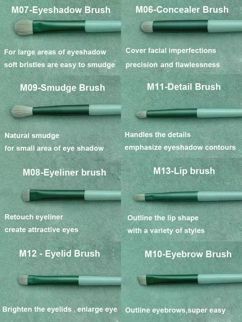 Veylora 13 PCS Makeup Brushes Set Eye Shadow Foundation Women Cosmetic Brush Eyeshadow Blush Beauty Soft Make Up Tools Bag