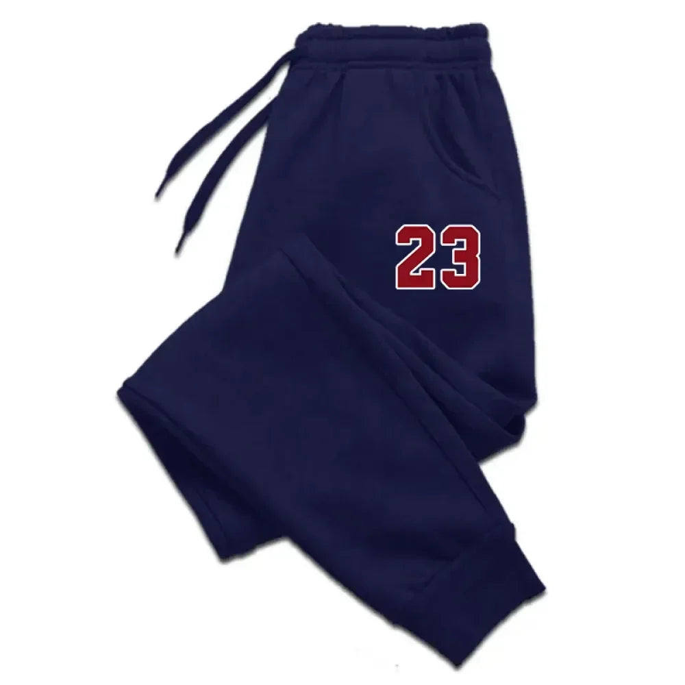 Veylora Men's Pants 23 Print Fleece Sweatpants Warm Jogging Pants Male Outdoor Trousers Straight Fashion Workout Sports Casual Long Pant