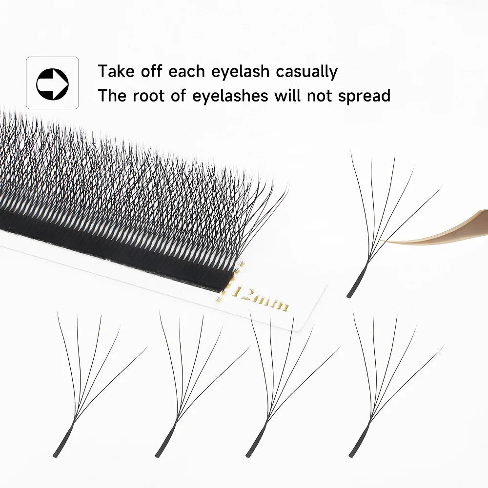Veylora XIUSUZAKI W Shaped Lashes Bloom 2D 3D 4D 5D 6D 7D 8D Automatic Flowering Premade Fans Eyelashes Extensions YY Individual Lashes