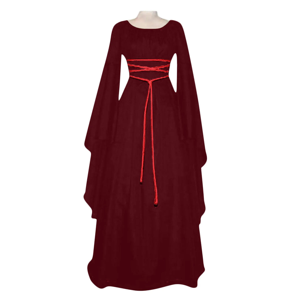 Veylora Women Dresses Vintage Medieval Cosplay Costume Ghost Witch Vampire Gothic Dress Halloween Christmas Masquerade Party Dress