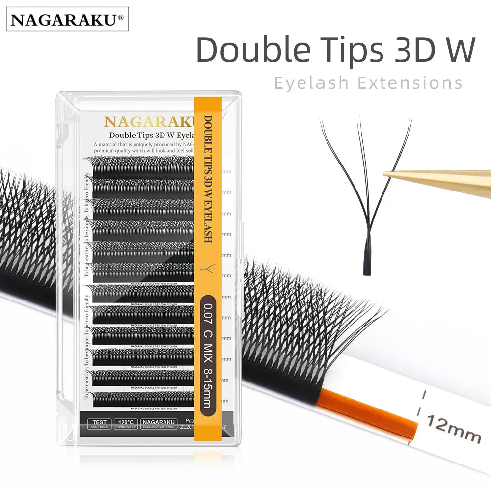 Veylora :NAGARAKU Automatic Flowering W Shape  Bloom 3D 4D 5D 6D Premade Fans Eyelash Extensions Natural Soft Light Full Dense