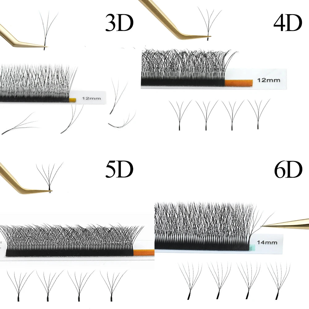 Veylora :NAGARAKU Automatic Flowering W Shape  Bloom 3D 4D 5D 6D Premade Fans Eyelash Extensions Natural Soft Light Full Dense
