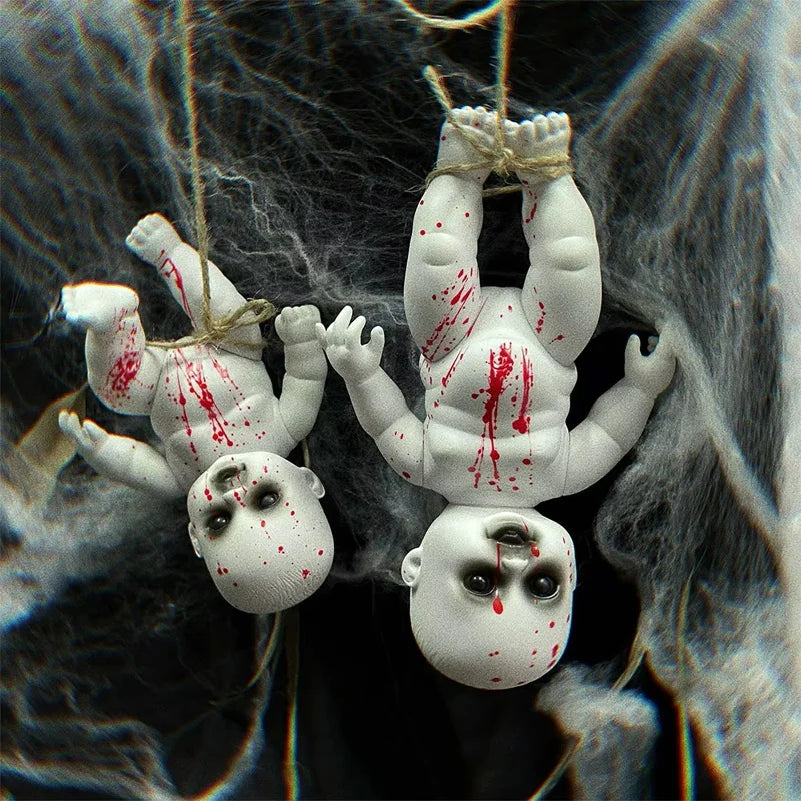 Veylora Halloween Hanging Ghost Dolls Spooky Tricky Toys Ornament Horror Atmosphere Bar Courtyard Prop Happy Halloween Day Party Decor