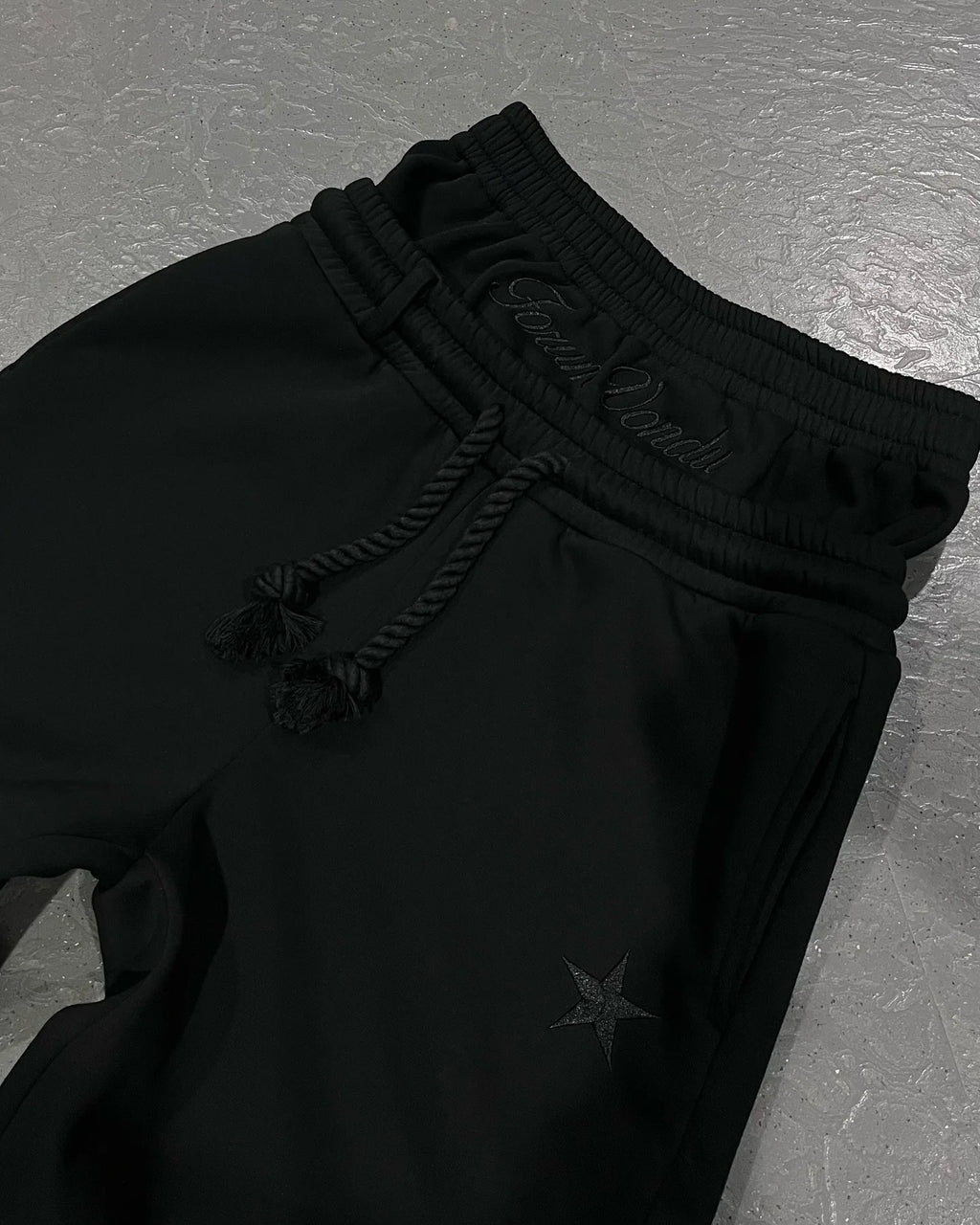 Veylora Harajuku Loose Double Waisted Sweatpants Y2K American Solid Color Letter Embroidery Casual Pants Hip Hop Drawstring Waist Jogger