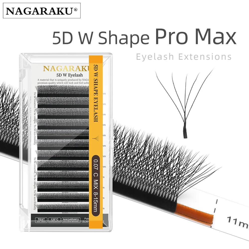 Veylora :NAGARAKU Automatic Flowering W Shape  Bloom 3D 4D 5D 6D Premade Fans Eyelash Extensions Natural Soft Light Full Dense