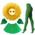 Veylora Sunflower Costume Sunshine Daisy Flower Outfit Sun Flower Headpiece Glasses Tutu Skirt Gloves Socks Plant Costume