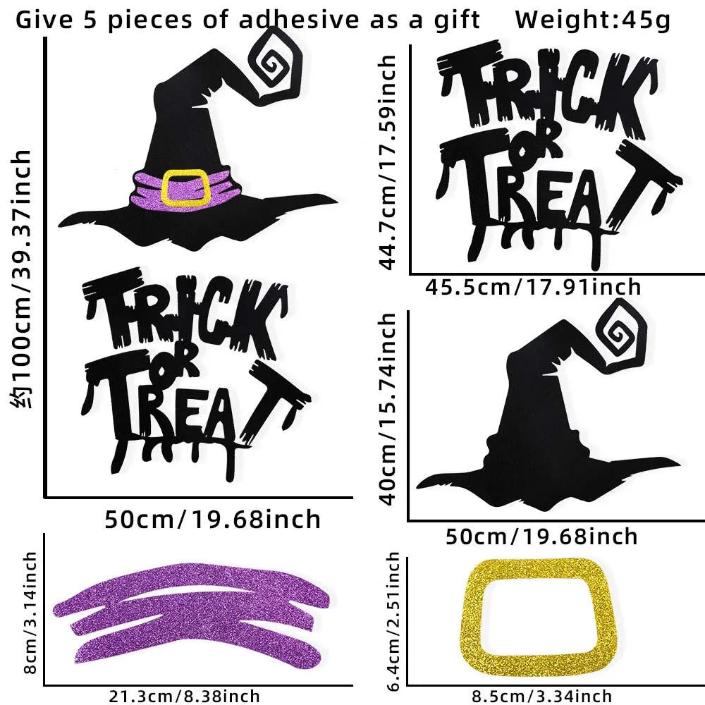 Veylora Halloween Decoration Door Stickers Window Stickers for Home Party Wall Glass Haunted House Horror Decor