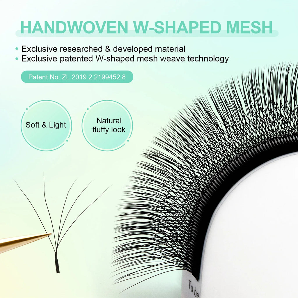 Veylora :NAGARAKU Automatic Flowering W Shape  Bloom 3D 4D 5D 6D Premade Fans Eyelash Extensions Natural Soft Light Full Dense