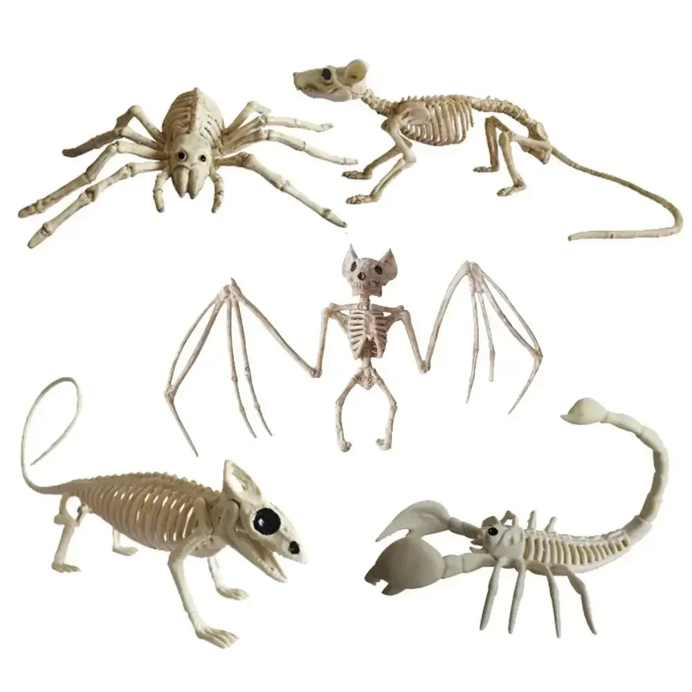 Veylora Halloween Decorations-Realistic Skeleton Props with Bats and Scorpions,Plastic Animal Bones for Haunted Houses,Bars,and Pranks