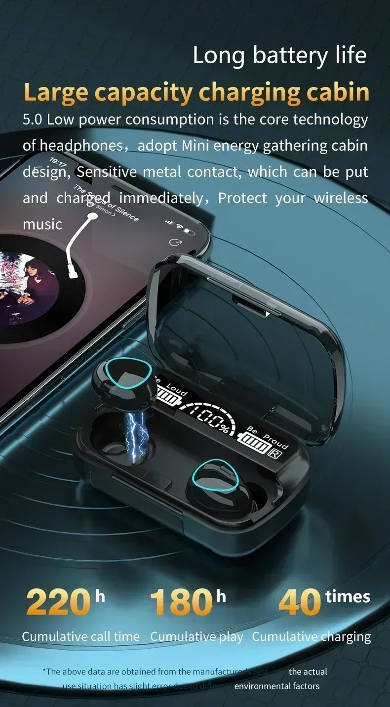 Veylora M10 Wireless Headphone Bluetooth Earphones Waterproof Earpieces Sport Earbuds For Huawei Iphone OPPO Xiaomi TWS Music Headset