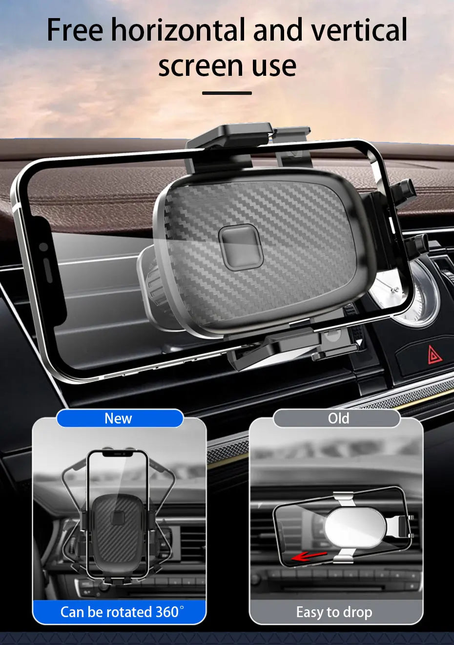 Veylora Seametal Car Phone Holder Bracket Accessories Interior Air Outlet Vent Base Gadget Universal Auto Cellphone Support Accessories