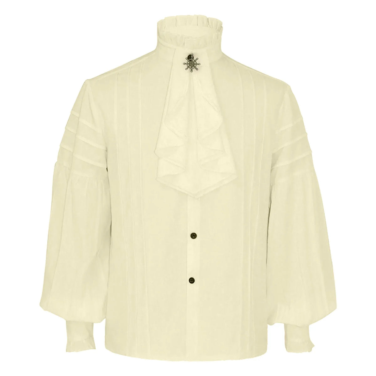 Veylora Men's Medieval Ruffle Shirts Gothic Vintage Court Style Turtleneck Long Sleeve Shirts Vampire Pirate Cosplay Victorian Shirt