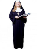 Veylora Halloween Costume  Cosplay Nun Costume Jumpsuit and Headscarf Cross Traditional Adult Sister Black Robe Religious Costumes