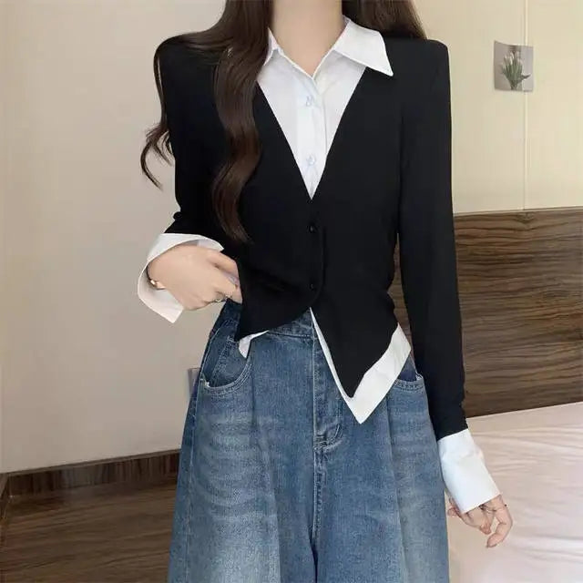 Veylora Striped Shirts & Blouses For Women Basic Modern Long Youthful Clothes Cute And Elegant New 2025 Aesthetic Plus Size Woman Top