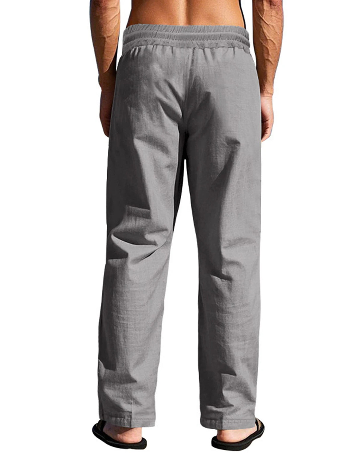 Veylora Men's Casual Trousers 2025 Spring/Summer New Man Large Size white Straight trousers Solid Beach black Fitness Pants S-XXXL