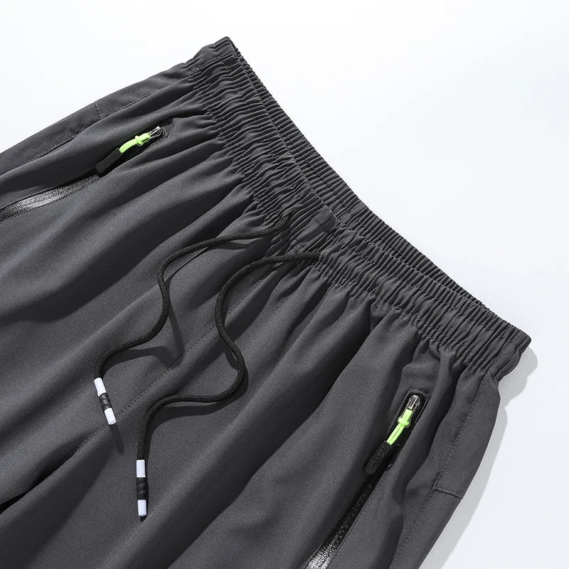 Veylora Breathable Men's Casual Pants Quick Dry Straight Elastic Waist Jogger Sweatpants Korean Classic Sport Trousers Plus Size 4XL 5XL