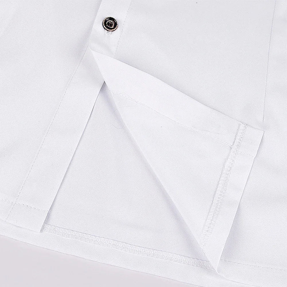 Veylora 2026 Men's Gothic White Shirts And Blouses Tops Retro Victorian Medieval Lace Ruffles Stand Collar Puff Sleeve Shirt Clothing