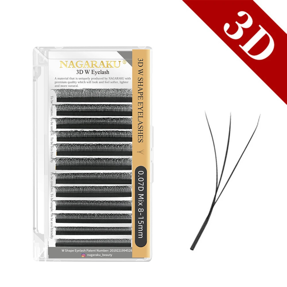 Veylora :NAGARAKU Automatic Flowering W Shape  Bloom 3D 4D 5D 6D Premade Fans Eyelash Extensions Natural Soft Light Full Dense