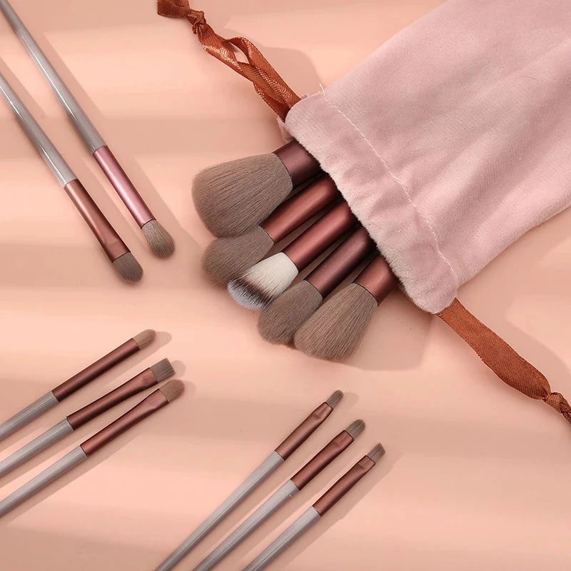 Veylora 13 PCS Makeup Brushes Set Eye Shadow Foundation Women Cosmetic Brush Eyeshadow Blush Beauty Soft Make Up Tools Bag