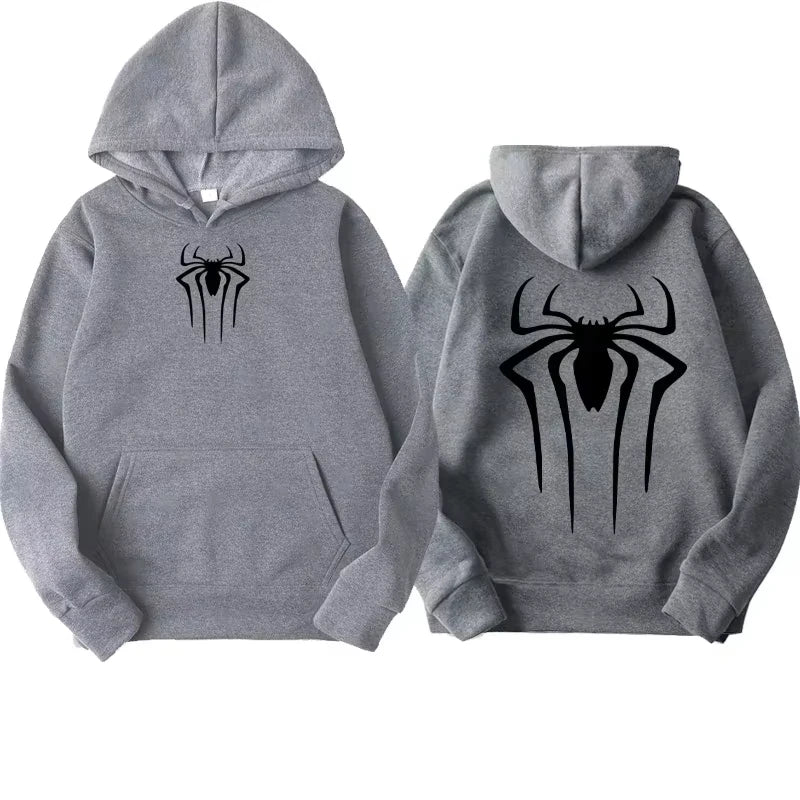 Veylora Men's Sweatshirt Fashion Spider Print Hoodie Adult Casual Sports Top Autumn and Winter Outdoor Harajuku Hooded Men and Women Clo