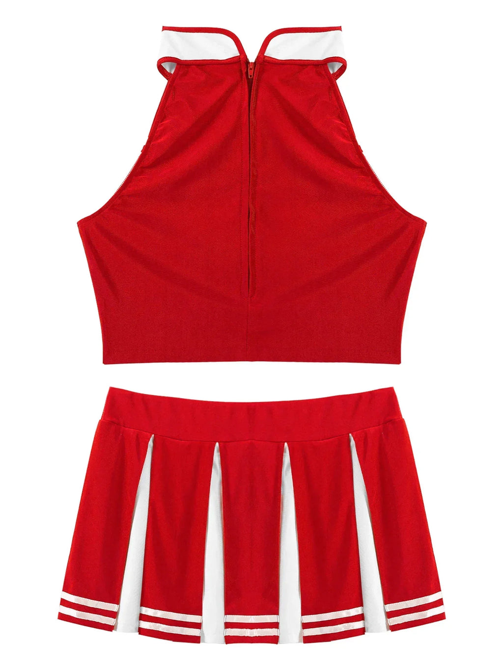 Veylora Carnival Costume 2Pcs Womens Adults Cheerleading Uniform Cosplay Outfit Crop Top with Mini Skirt Halloween Fancy Dress Up Party