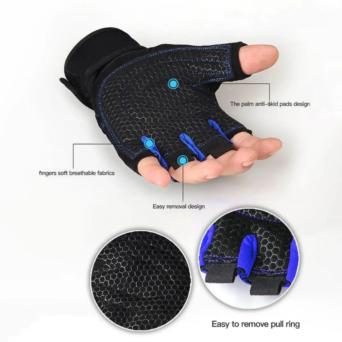 Veylora Gym Gloves for Men Women Fitness Weight Lifting Wristband Gloves Body Building Training Sports Exercise Cycling Glove Shockproof