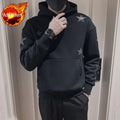 Veylora Hoodies Graphic Sweatshirt for Men Black Hip Hop Male Clothes Loose Luxury Aesthetic Emo 90s Vintage Simple Winter S Warm Hooded
