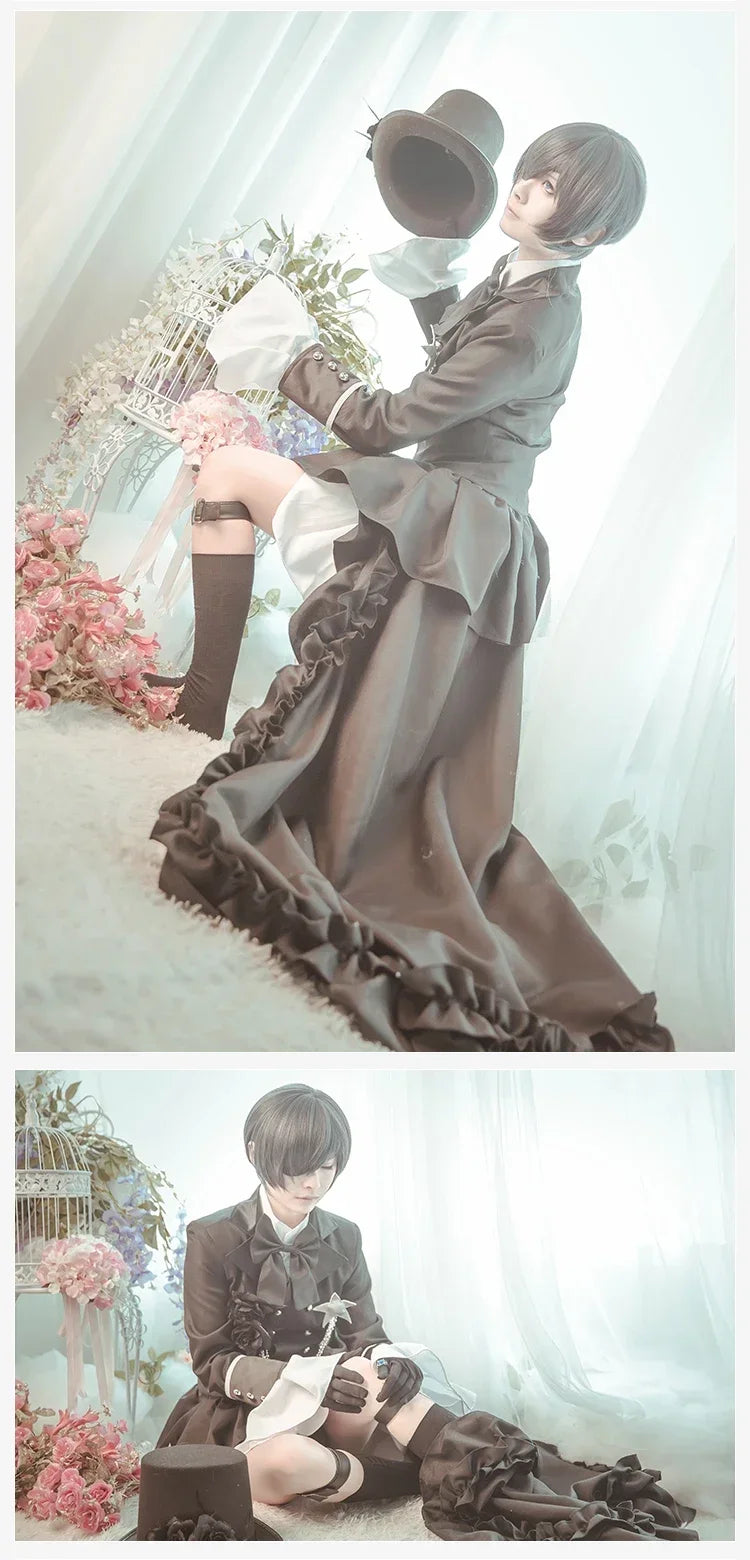 Veylora Cosplay Anime Black Butler Cosplay Ciel Phantomhive Cosplay Cotume Kuroshitsuji Costume Halloween Women Fancy Party Outfit 2025