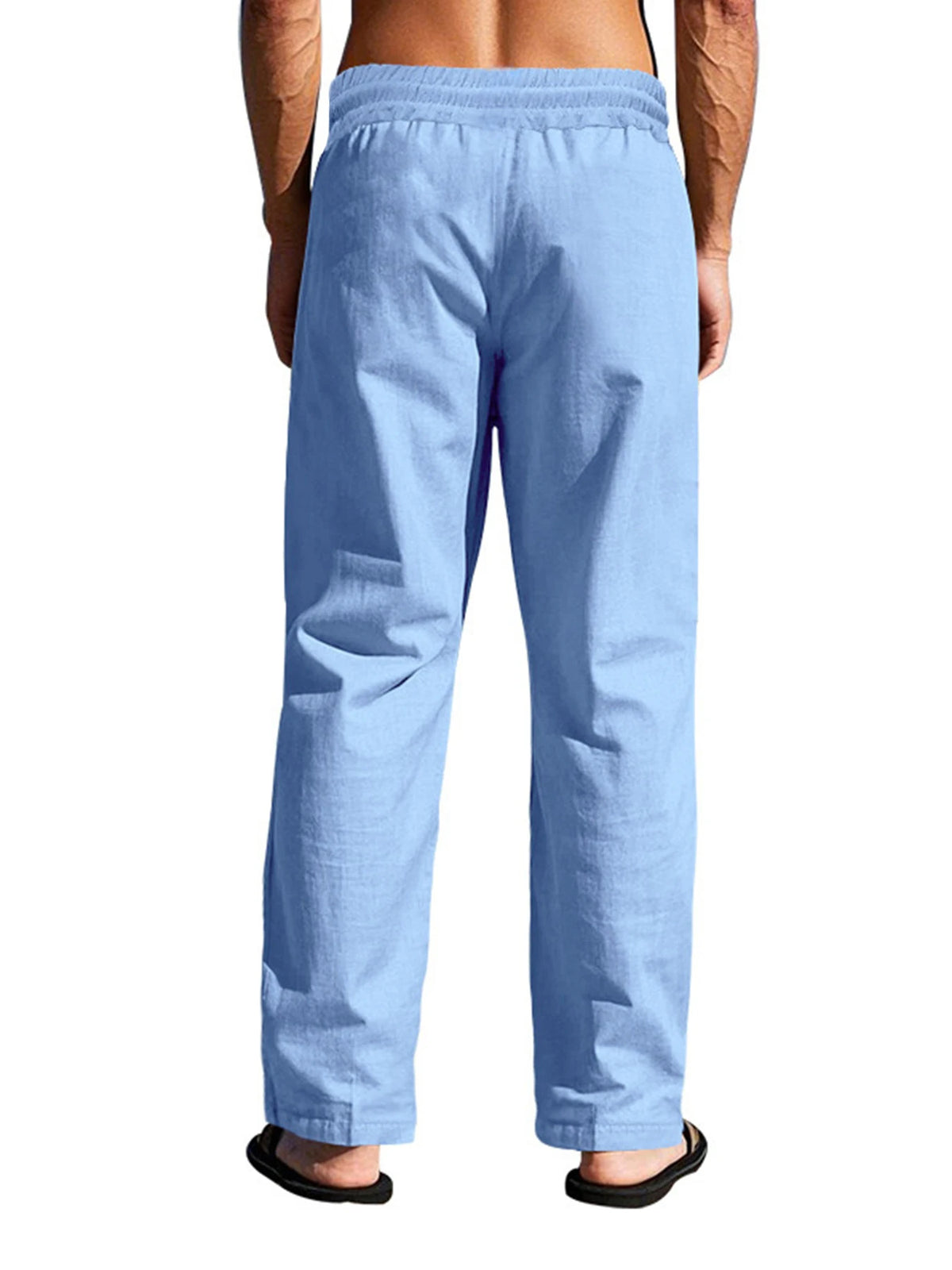 Veylora Men's Casual Trousers 2025 Spring/Summer New Man Large Size white Straight trousers Solid Beach black Fitness Pants S-XXXL