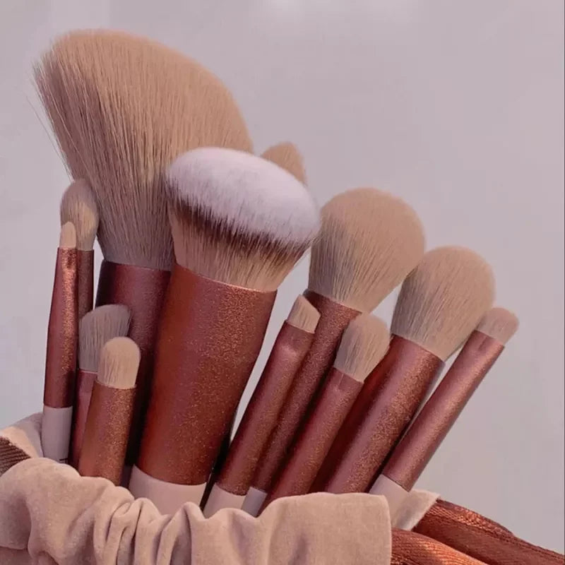 Veylora 13 PCS Makeup Brushes Set Eye Shadow Foundation Women Cosmetic Brush Eyeshadow Blush Beauty Soft Make Up Tools Bag