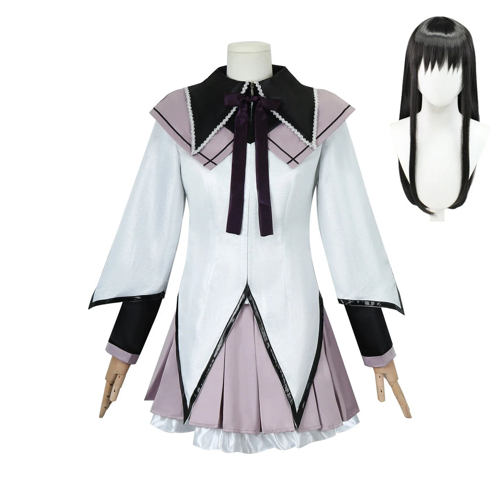 Veylora Puella Magi Madoka Magica Akemi Homura Cosplay Costumes Carnival Uniform Anime Halloween CostumesDress