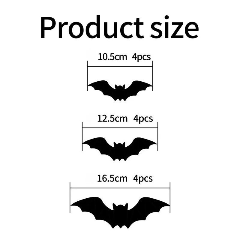 Veylora Halloween Decorations  3D LED Lighted Bats with Purple Green Lights, Waterproof Window Stickers for Indoor Outdoor Scary Decor