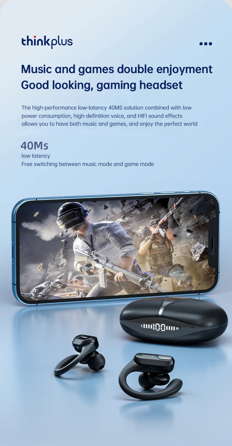 Veylora Original Lenovo XT80 Sports Wireless Earphones with Mics, LED Power Display,Hifi Stereo Sound Bluetooth 5.3 TWS HeadphHeadphones