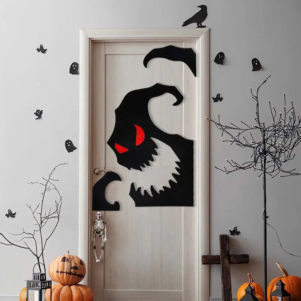 Veylora Halloween Decoration Door Stickers Window Stickers for Home Party Wall Glass Haunted House Horror Decor