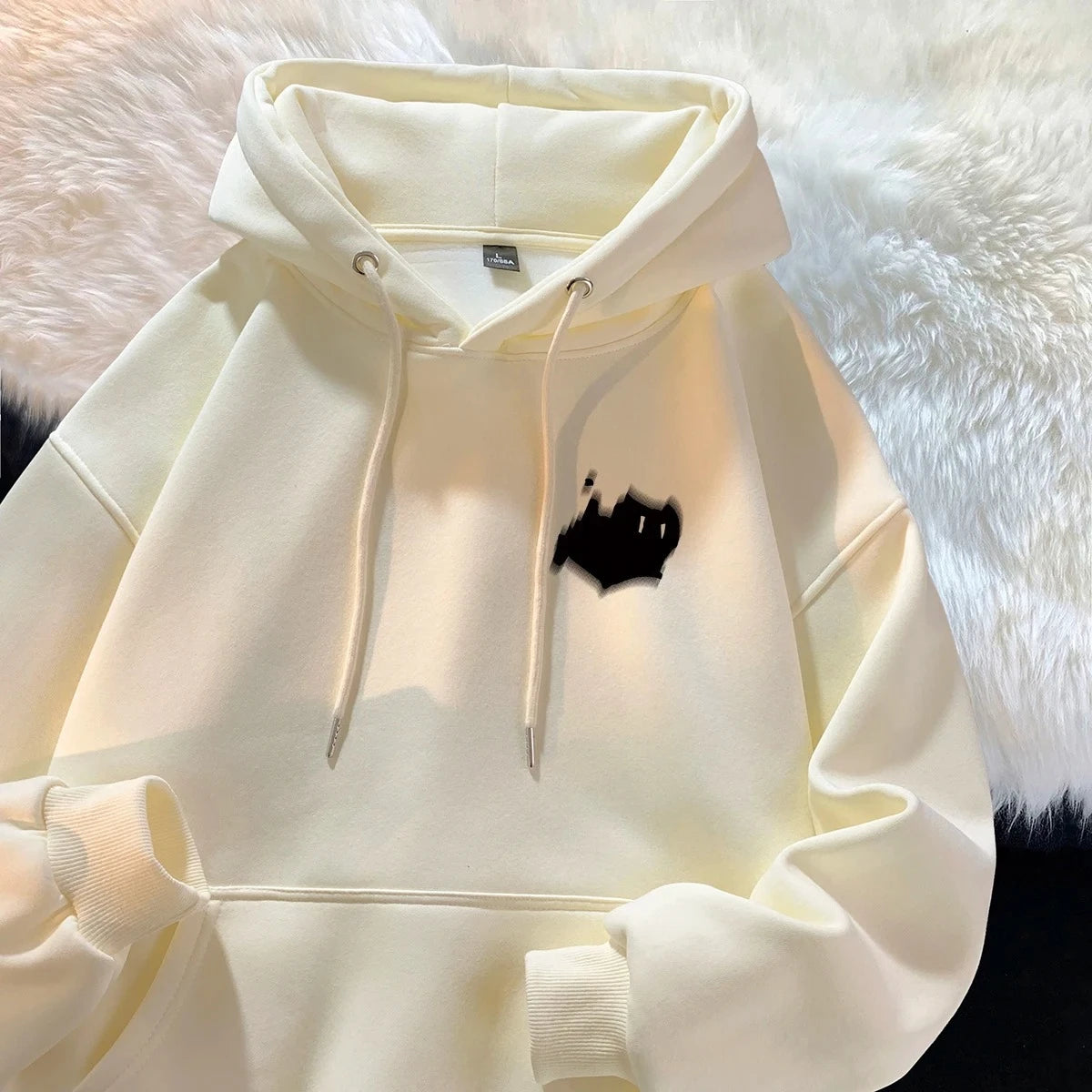 Veylora Hoodie Men's Trendy Brand Versatile Hong Kong Style High Street American Printed Top Autumn and Winter Coat Streetwear Anime