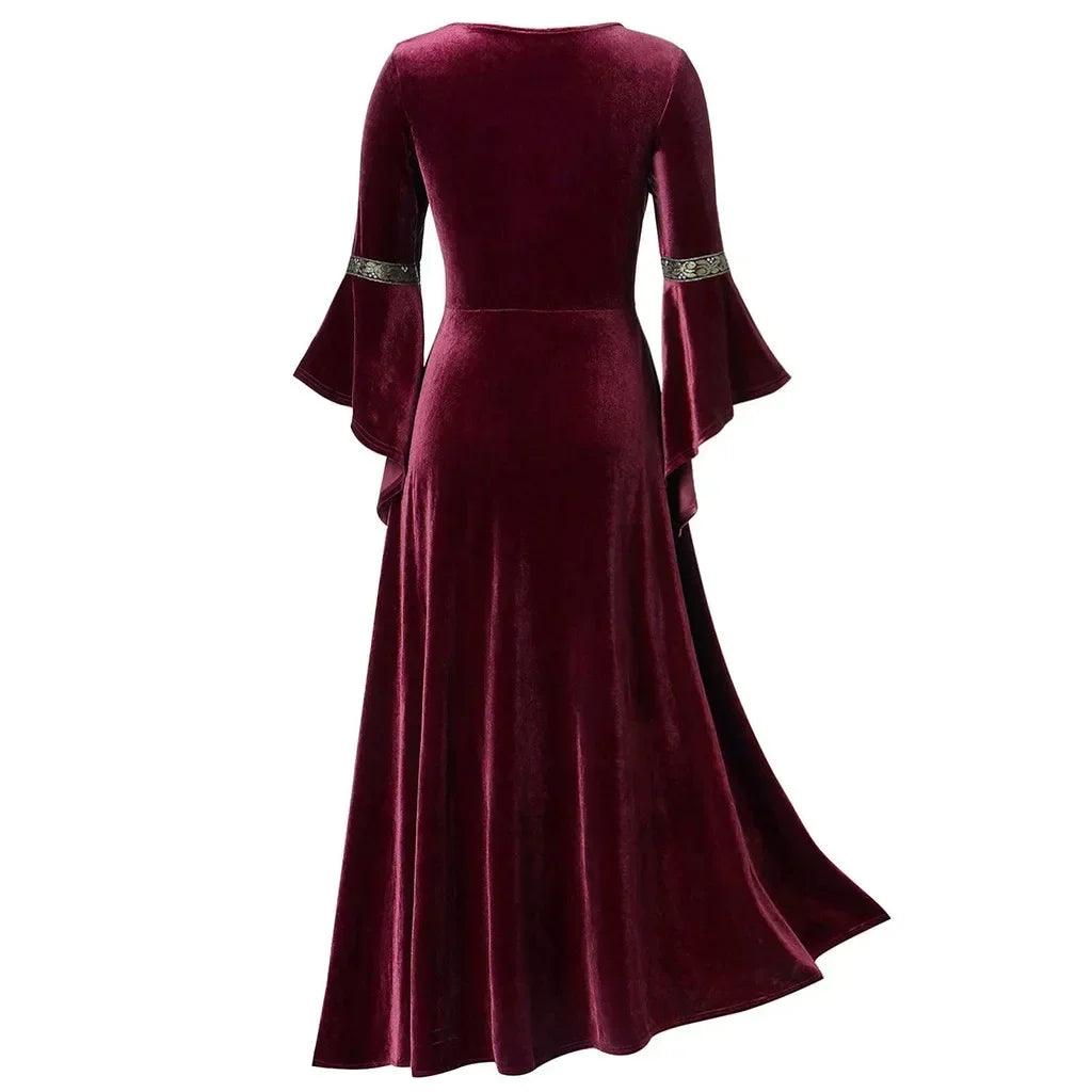 Veylora Halloween Women Dress Costumes For Women Long Sleeve Medieval Cosplay Vintage Vampire Witch Victorian Gothi Bandage Dress