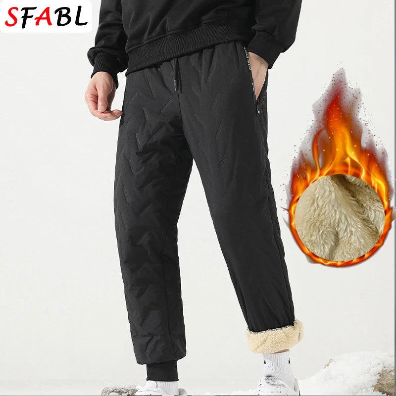 Veylora Thicken Warm Winter Pants for Men Sweatpants Casual Thicken Joggers Pants Male Thermal Trousers Black Gray Pants Men Windbreak