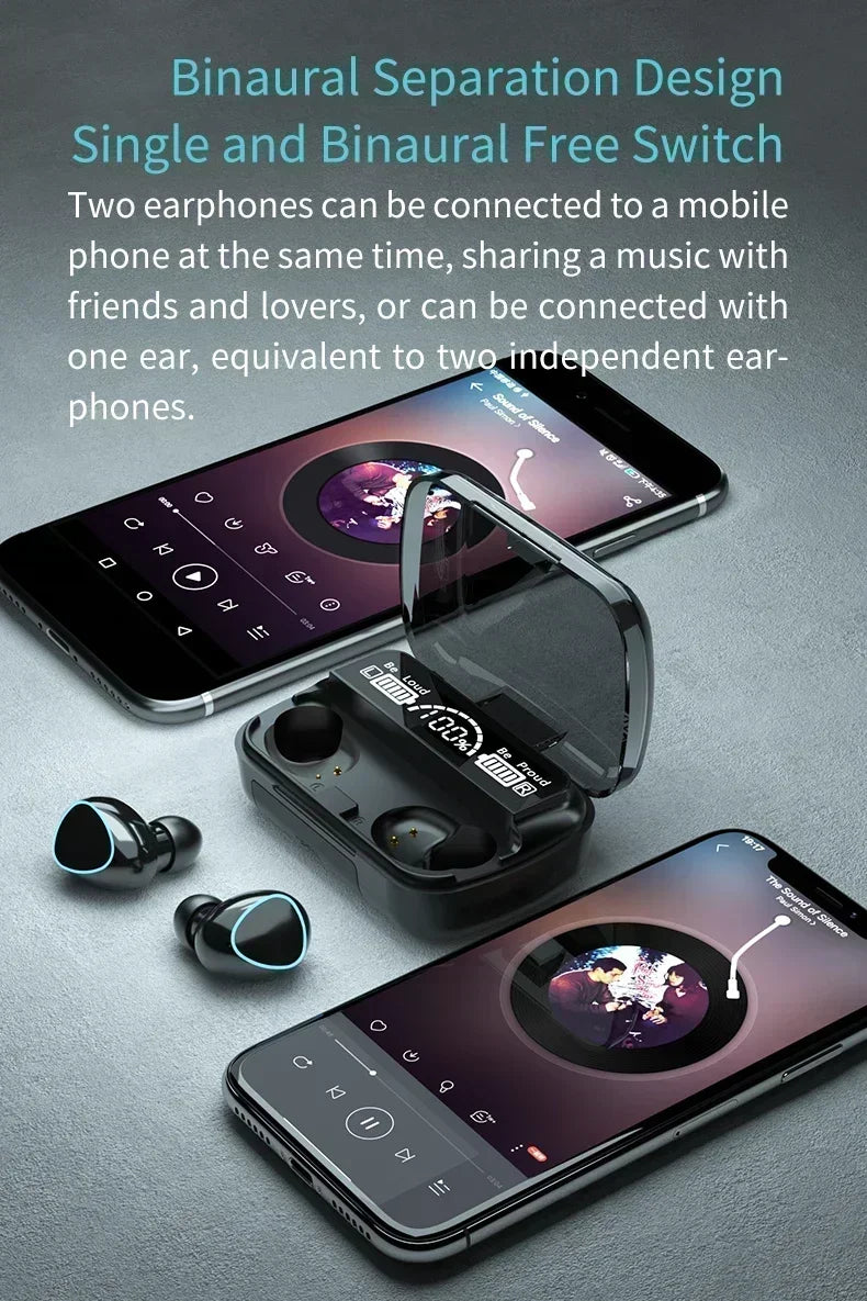 Veylora M10 Wireless Headphone Bluetooth Earphones Waterproof Earpieces Sport Earbuds For Huawei Iphone OPPO Xiaomi TWS Music Headset