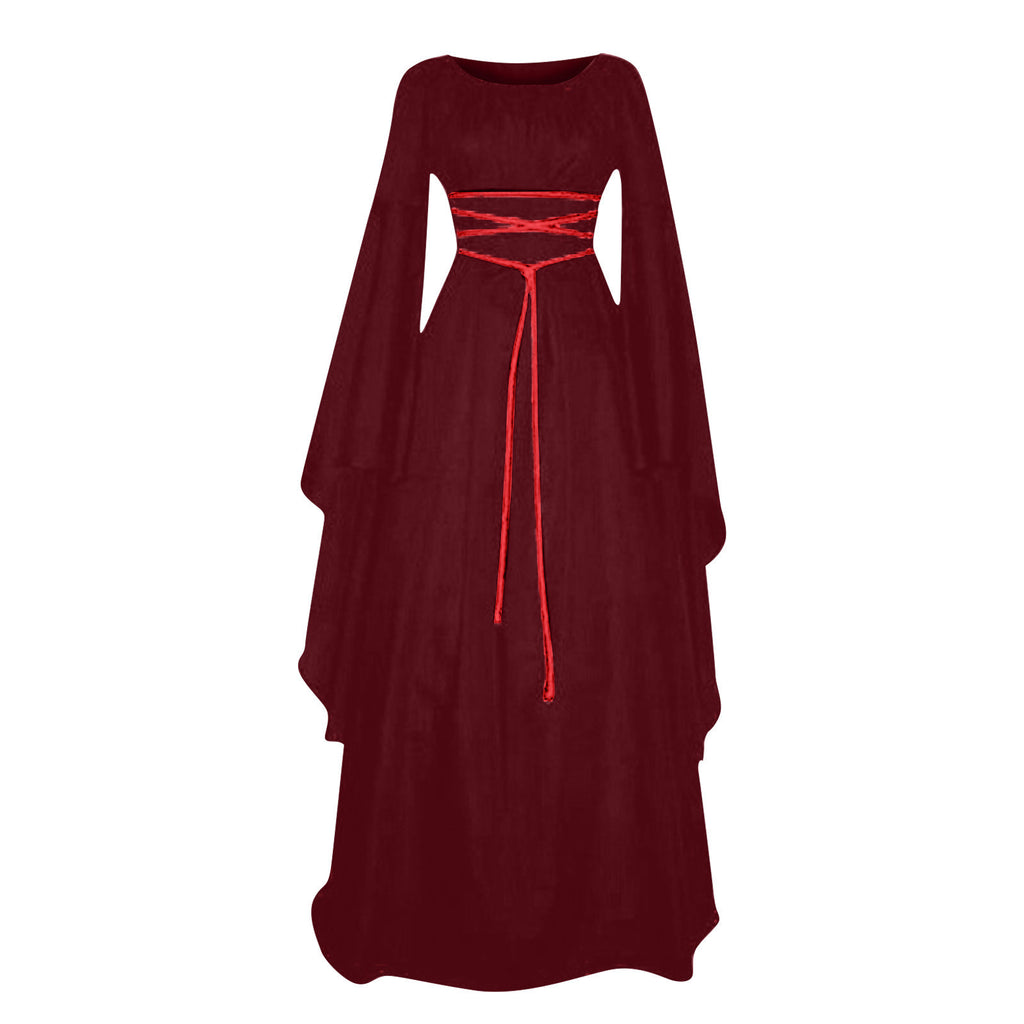 Veylora Women Dresses Vintage Medieval Cosplay Costume Ghost Witch Vampire Gothic Dress Halloween Christmas Masquerade Party Dress