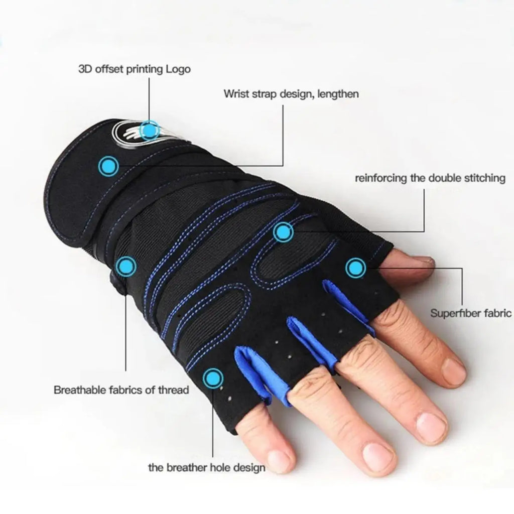 Veylora Gym Gloves for Men Women Fitness Weight Lifting Wristband Gloves Body Building Training Sports Exercise Cycling Glove Shockproof