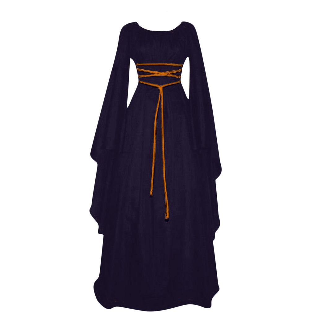 Veylora Women Dresses Vintage Medieval Cosplay Costume Ghost Witch Vampire Gothic Dress Halloween Christmas Masquerade Party Dress