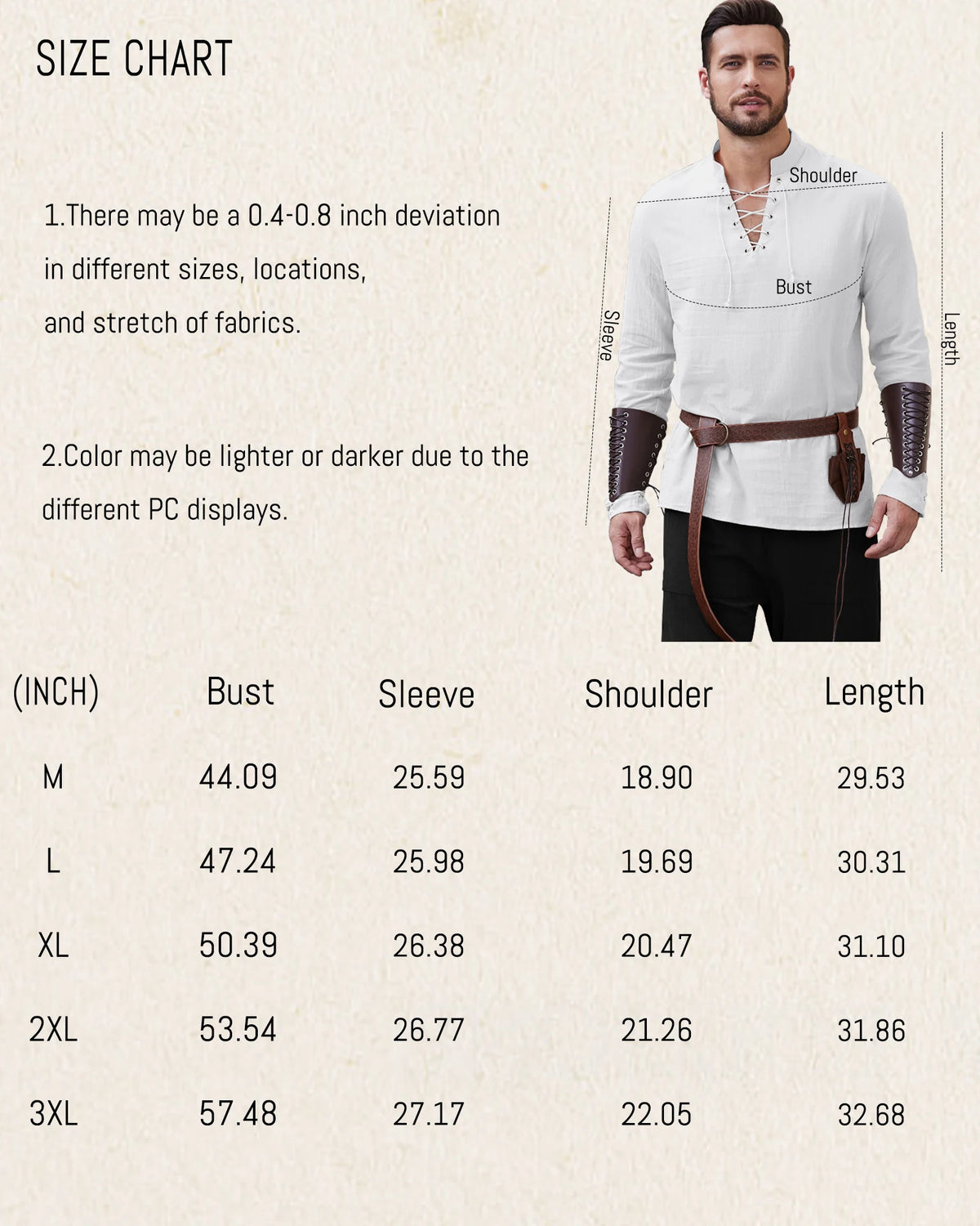 Veylora Men's Medieval Viking Shirt Renaissance Shirt Pirate Men's Long-Sleeved Halloween Cosplay Costume, Daily Casual Shirt