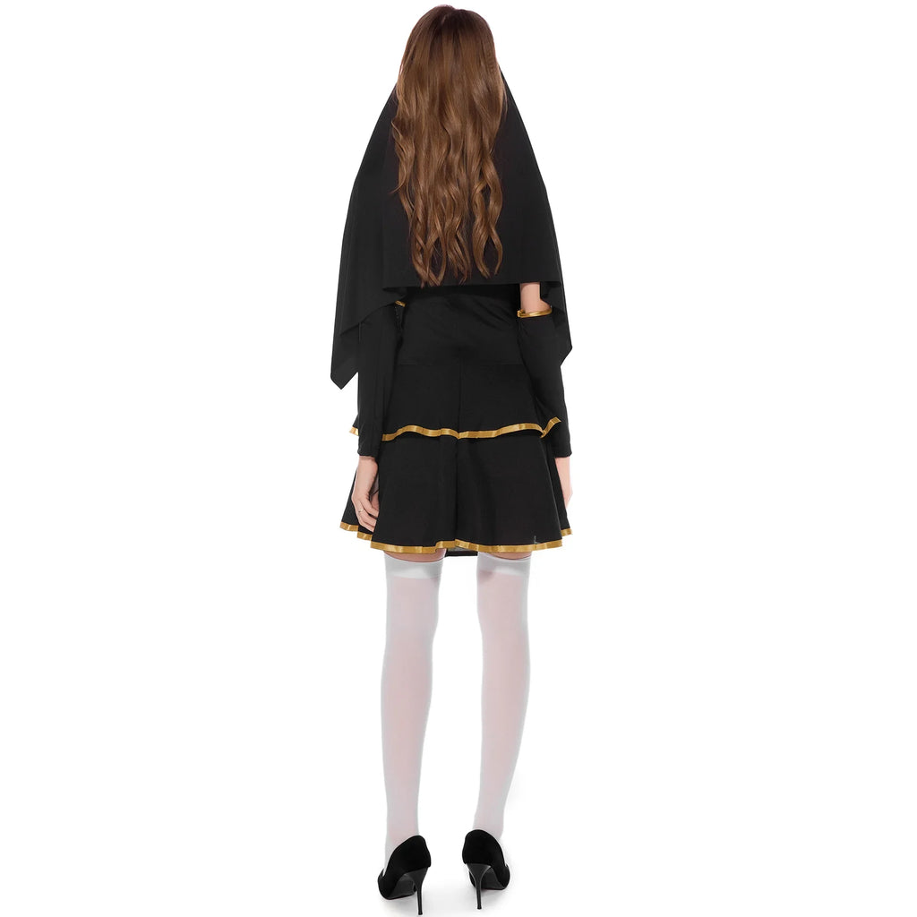 Veylora Halloween Costumes Religious Pastor Father Priest Pope Costume Medieval Nun Cosplay Carnival Party Fancy Dress Up for Men Women