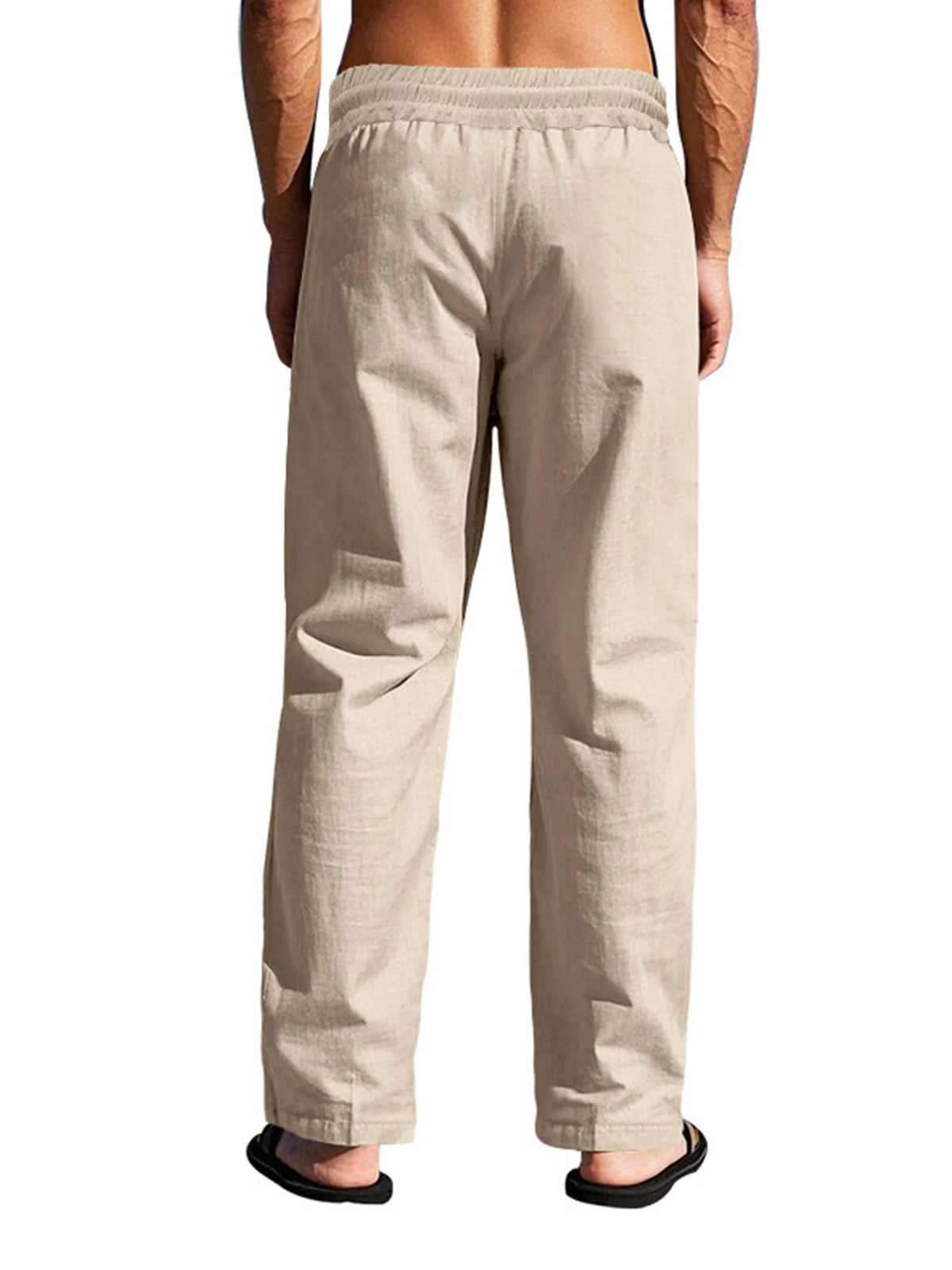 Veylora Men's Casual Trousers 2025 Spring/Summer New Man Large Size white Straight trousers Solid Beach black Fitness Pants S-XXXL