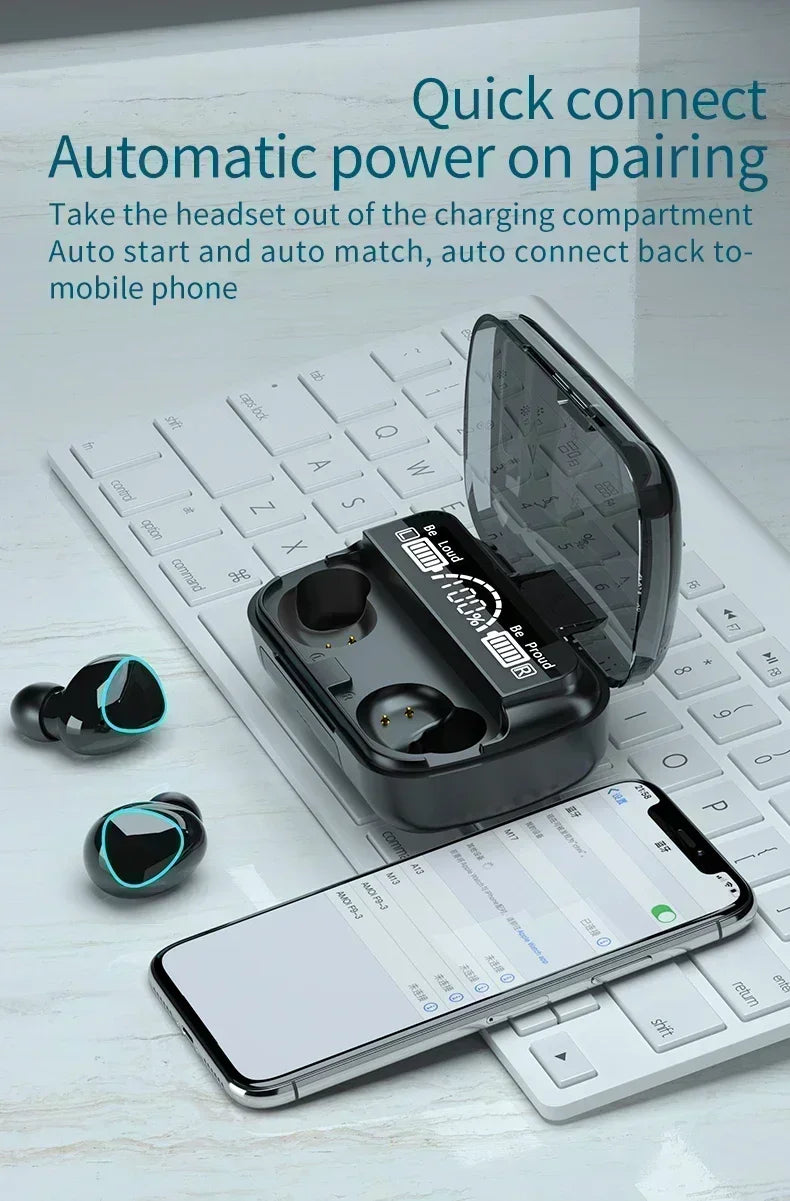 Veylora M10 Wireless Headphone Bluetooth Earphones Waterproof Earpieces Sport Earbuds For Huawei Iphone OPPO Xiaomi TWS Music Headset