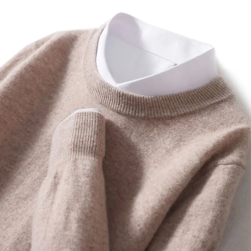 Veylora Autumn Winter Men Cashmere Sweater O-neck Soft Warm Pullovers Male Loose Knitted Shirt  men's winter blouse